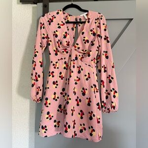 Stylish Pink Patterned Dress